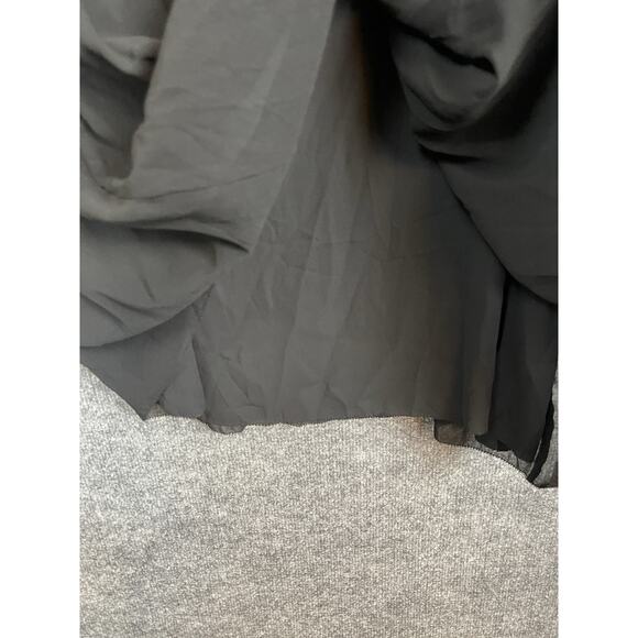 Wilfred Pleated Scoop Neck Keyhole Puff Sleeve Mini Dress Black Size L - Picture 13 of 15